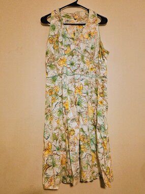 First Issue by Liz Claiborne Floral Sleeveless A-Line Dress Size 14